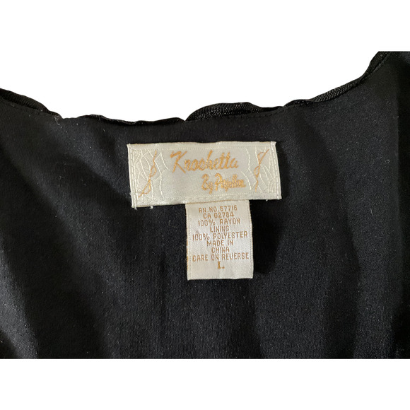 Kroochetta by Phyllis Women's Large Black Dress Raylon Lace Detail Sleeveless - Picture 3 of 10